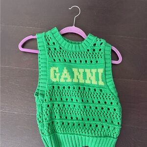 GANNI Green sweater vest